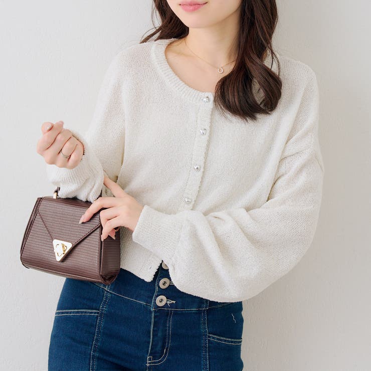 ラメハート釦クルーカーディガン | RMAF　NICE CLAUP / OLIVE des OLIVE | 詳細画像9 