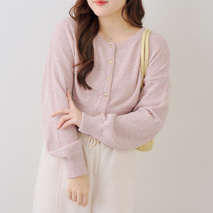 ラメハート釦クルーカーディガン | RMAF　NICE CLAUP / OLIVE des OLIVE | 詳細画像2 