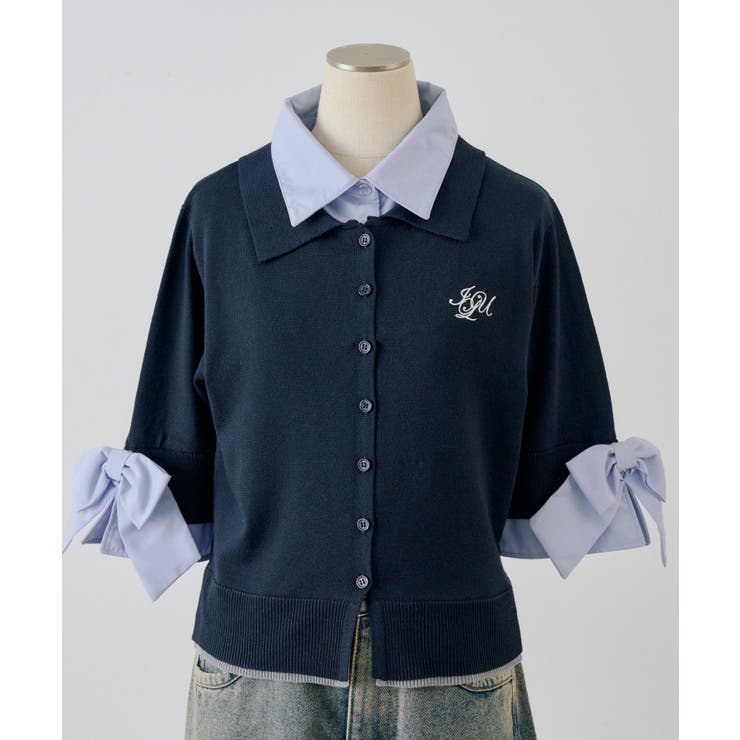 2枚衿ドッキング5分袖ニット | NICE CLAUP / OLIVE des OLIVE　OUTLET | 詳細画像13 