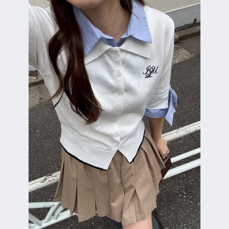 2枚衿ドッキング5分袖ニット | NICE CLAUP / OLIVE des OLIVE　OUTLET | 詳細画像18 