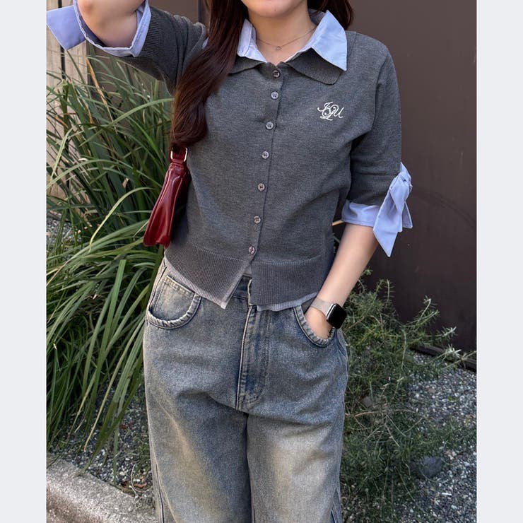 2枚衿ドッキング5分袖ニット | NICE CLAUP / OLIVE des OLIVE　OUTLET | 詳細画像31 