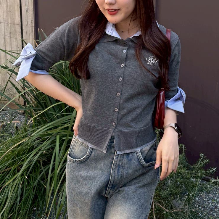 2枚衿ドッキング5分袖ニット | NICE CLAUP / OLIVE des OLIVE　OUTLET | 詳細画像36 