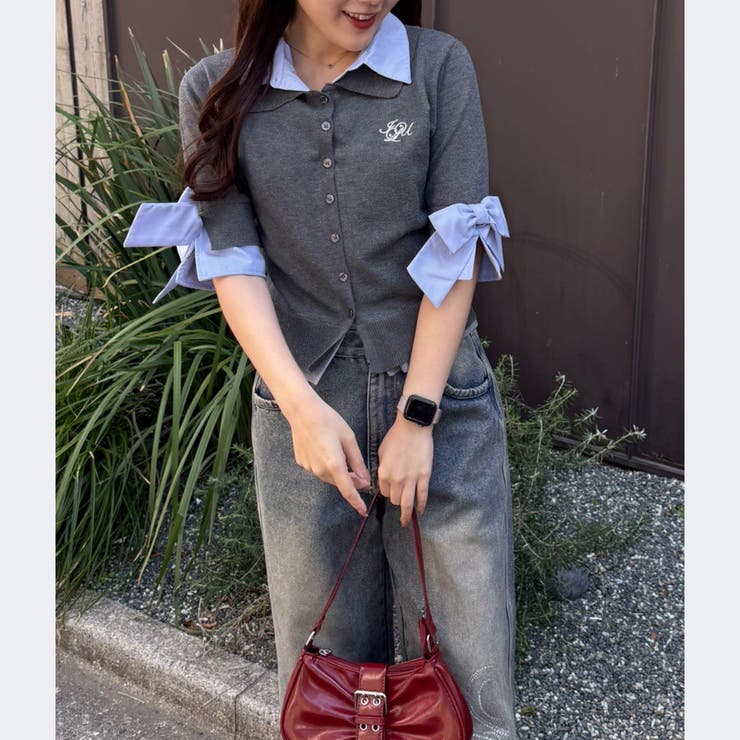 2枚衿ドッキング5分袖ニット | NICE CLAUP / OLIVE des OLIVE　OUTLET | 詳細画像39 