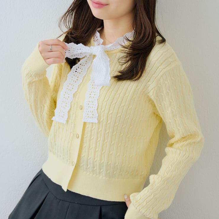 レースボウタイ付カーディガン | RMAF　NICE CLAUP / OLIVE des OLIVE | 詳細画像9 