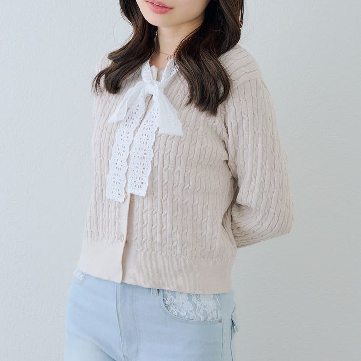 レースボウタイ付カーディガン | RMAF　NICE CLAUP / OLIVE des OLIVE | 詳細画像20 