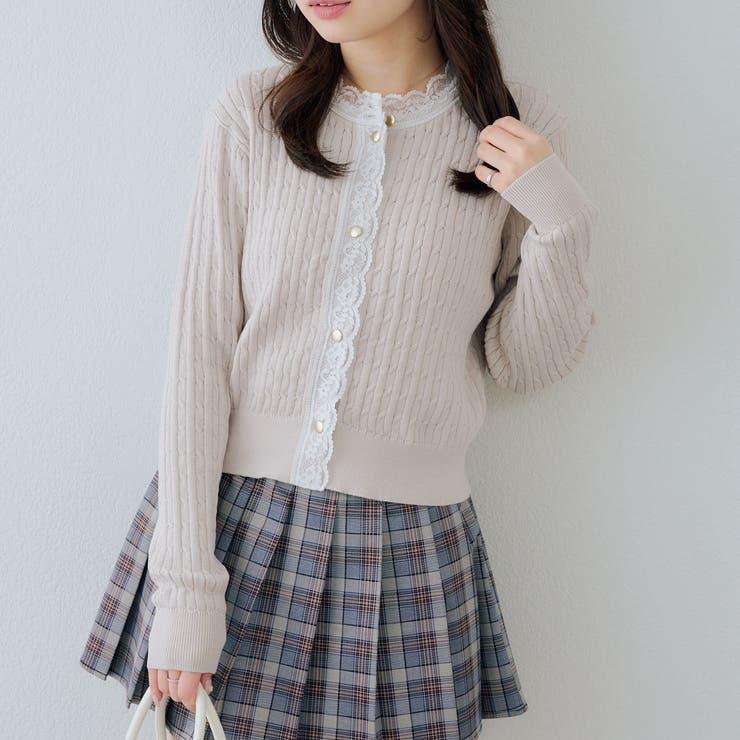 ケーブルレース付カーディガン | RMAF　NICE CLAUP / OLIVE des OLIVE | 詳細画像9 