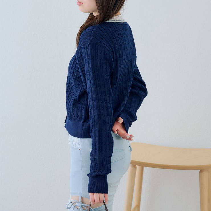 ケーブルレース付カーディガン | RMAF　NICE CLAUP / OLIVE des OLIVE | 詳細画像21 