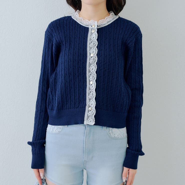 ケーブルレース付カーディガン | RMAF　NICE CLAUP / OLIVE des OLIVE | 詳細画像28 