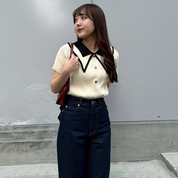 配色ビッグ衿プルオーバー | NICE CLAUP / OLIVE des OLIVE　OUTLET | 詳細画像7 