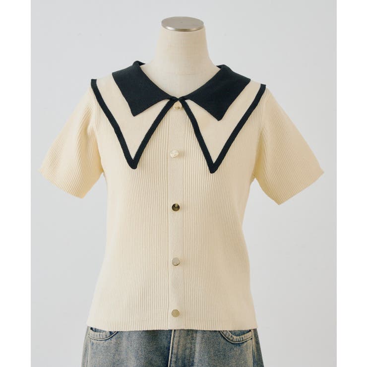 配色ビッグ衿プルオーバー | NICE CLAUP / OLIVE des OLIVE　OUTLET | 詳細画像8 