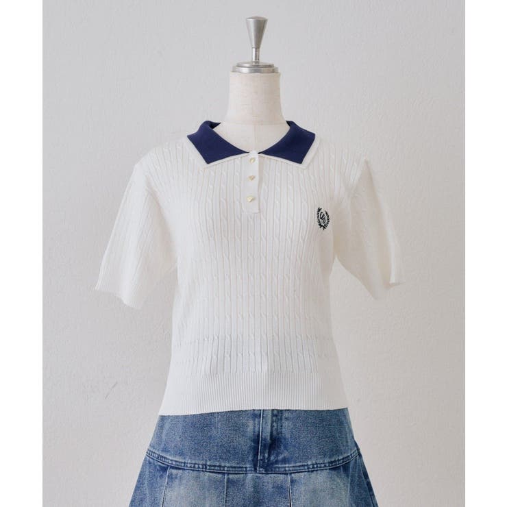 2枚衿ケーブルポロ | NICE CLAUP / OLIVE des OLIVE　OUTLET | 詳細画像30 