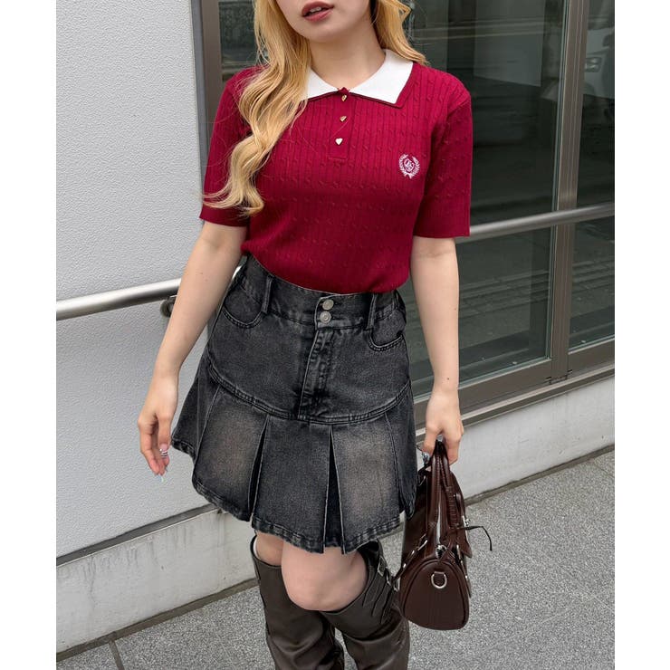 2枚衿ケーブルポロ | NICE CLAUP / OLIVE des OLIVE　OUTLET | 詳細画像2 