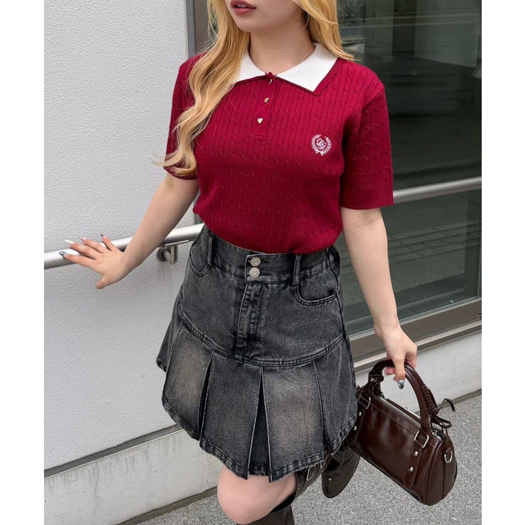 2枚衿ケーブルポロ | NICE CLAUP / OLIVE des OLIVE　OUTLET | 詳細画像3 