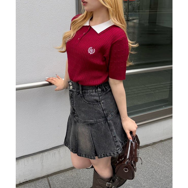 2枚衿ケーブルポロ | NICE CLAUP / OLIVE des OLIVE　OUTLET | 詳細画像4 