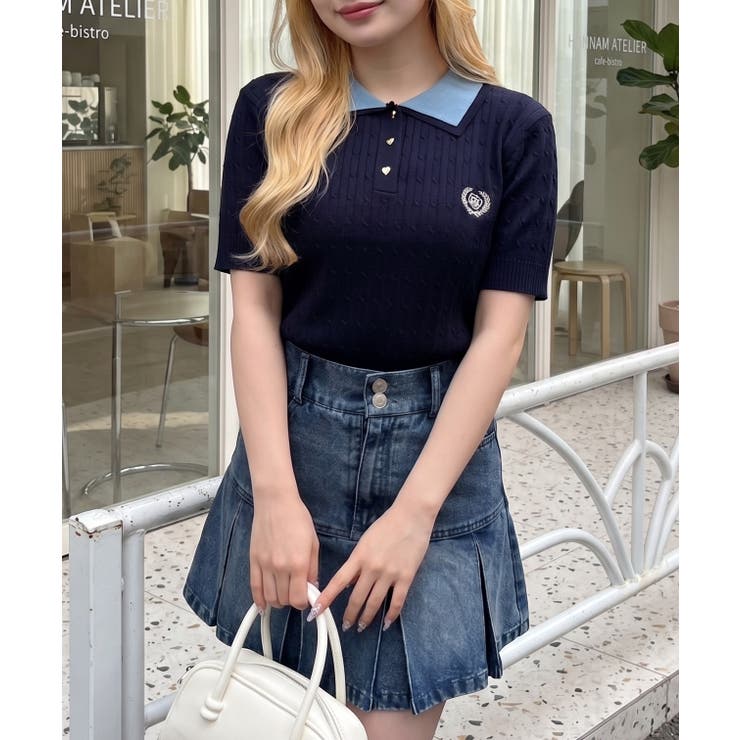2枚衿ケーブルポロ | NICE CLAUP / OLIVE des OLIVE　OUTLET | 詳細画像2 