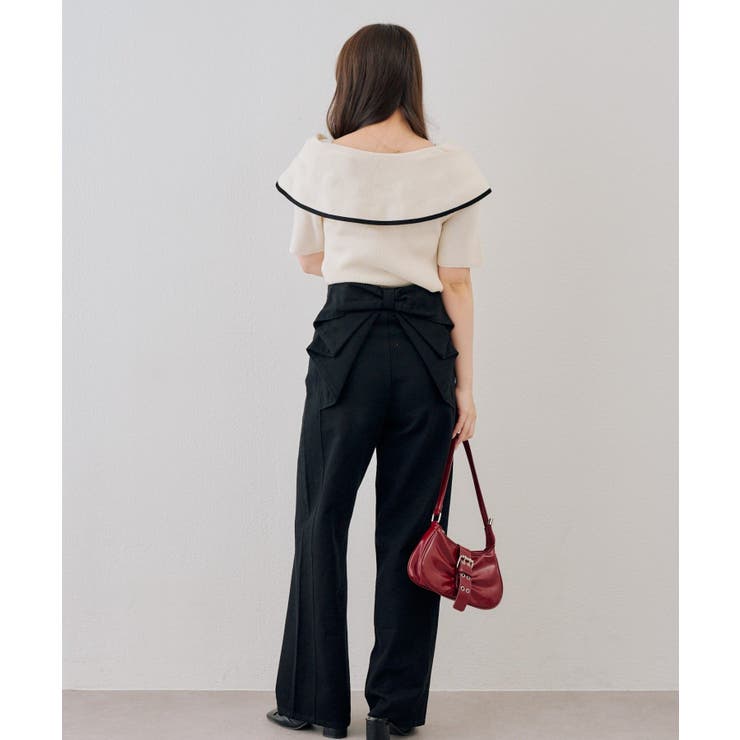 配色オフショルリボンプルオーバー | NICE CLAUP / OLIVE des OLIVE　OUTLET | 詳細画像2 