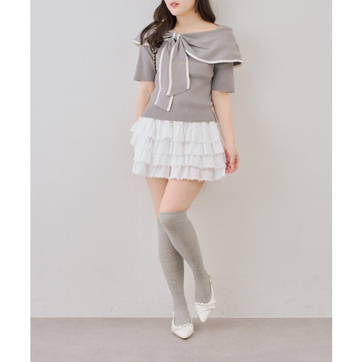 配色オフショルリボンプルオーバー | NICE CLAUP / OLIVE des OLIVE　OUTLET | 詳細画像11 