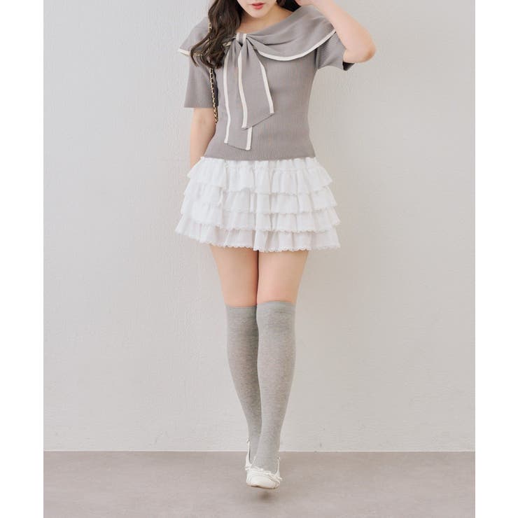 配色オフショルリボンプルオーバー | NICE CLAUP / OLIVE des OLIVE　OUTLET | 詳細画像12 