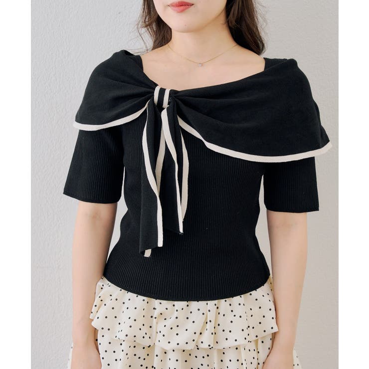 配色オフショルリボンプルオーバー | NICE CLAUP / OLIVE des OLIVE　OUTLET | 詳細画像20 