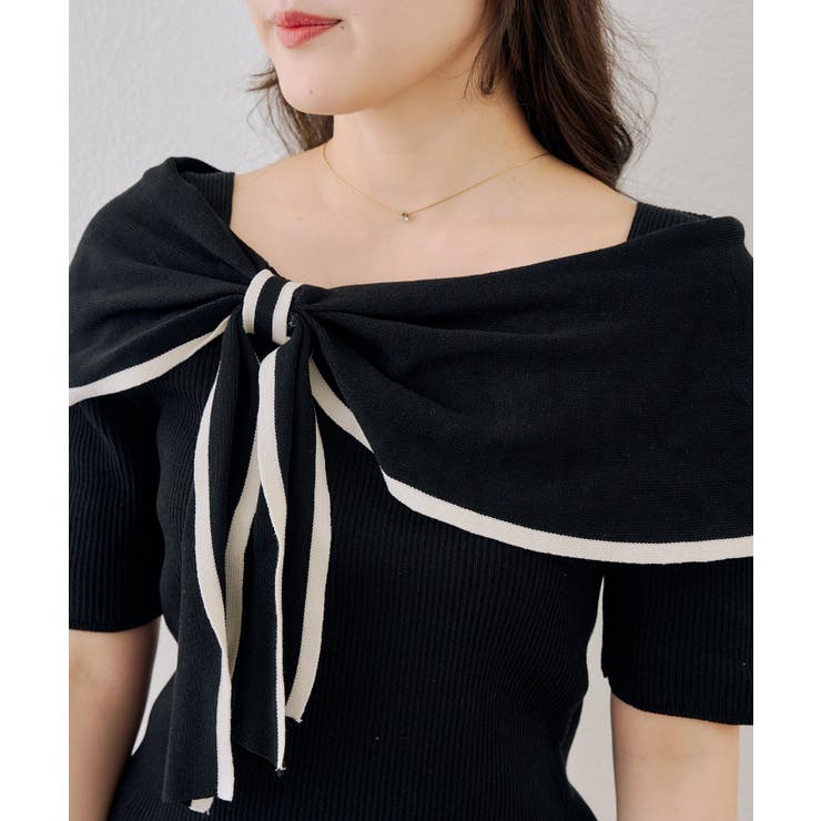 配色オフショルリボンプルオーバー | NICE CLAUP / OLIVE des OLIVE　OUTLET | 詳細画像23 