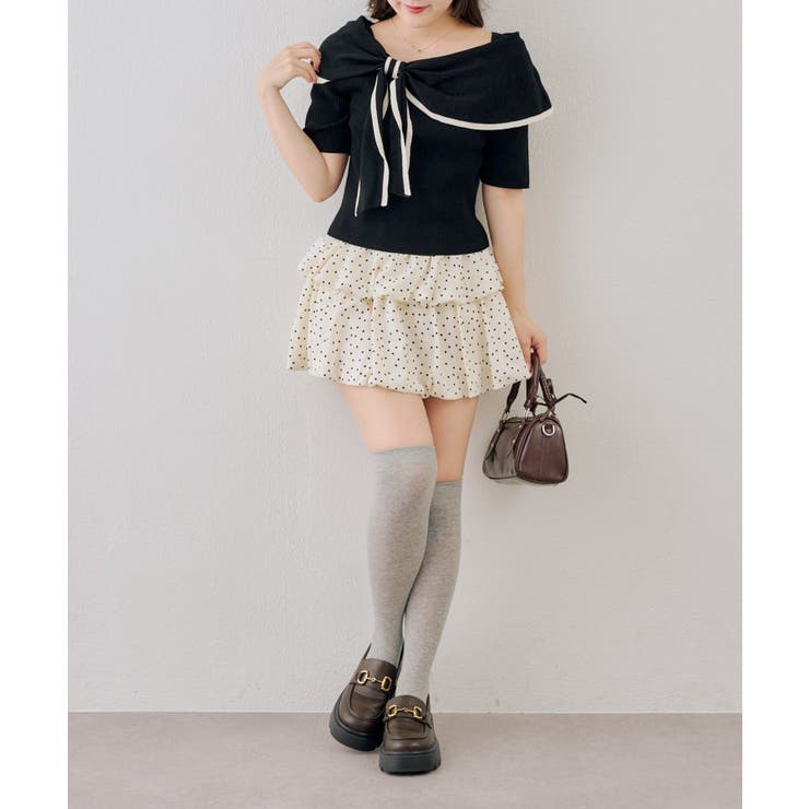 配色オフショルリボンプルオーバー | NICE CLAUP / OLIVE des OLIVE　OUTLET | 詳細画像27 