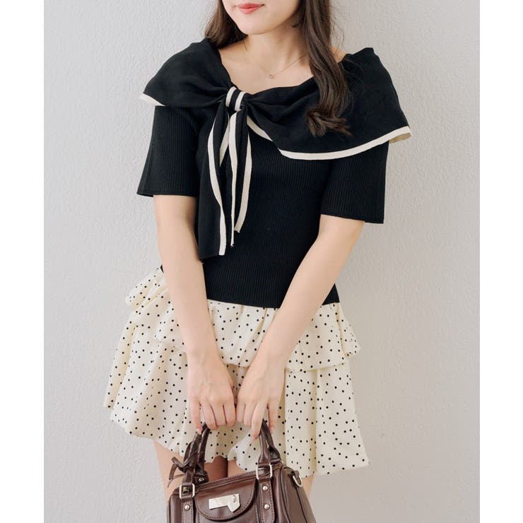 配色オフショルリボンプルオーバー | NICE CLAUP / OLIVE des OLIVE　OUTLET | 詳細画像29 