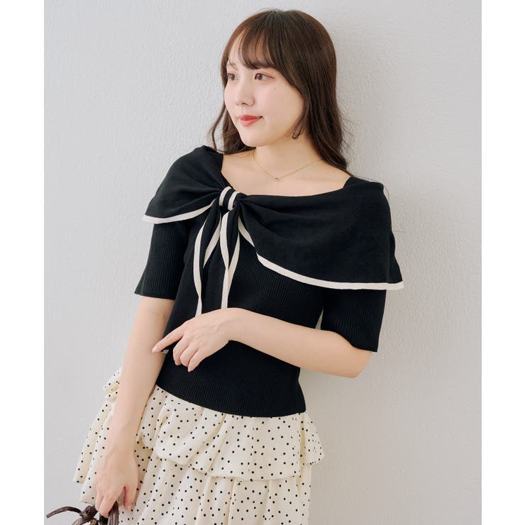 配色オフショルリボンプルオーバー | NICE CLAUP / OLIVE des OLIVE　OUTLET | 詳細画像32 