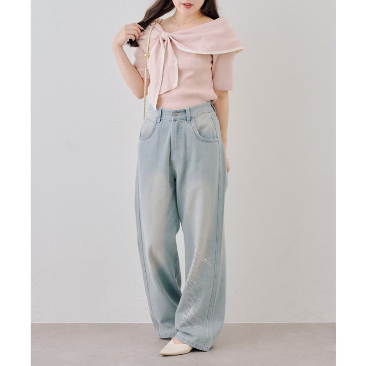 配色オフショルリボンプルオーバー | NICE CLAUP / OLIVE des OLIVE　OUTLET | 詳細画像34 