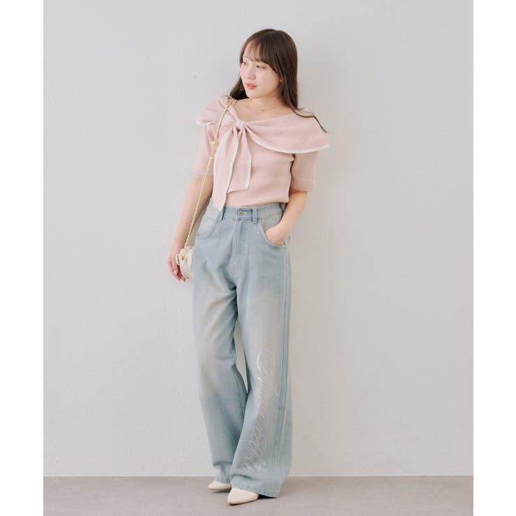 配色オフショルリボンプルオーバー | NICE CLAUP / OLIVE des OLIVE　OUTLET | 詳細画像35 