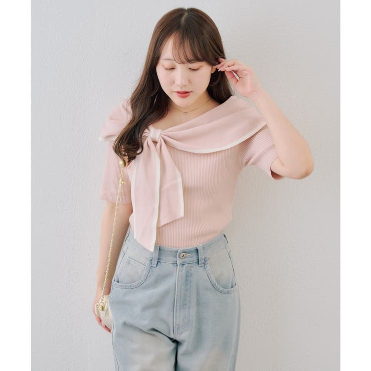 配色オフショルリボンプルオーバー | NICE CLAUP / OLIVE des OLIVE　OUTLET | 詳細画像37 