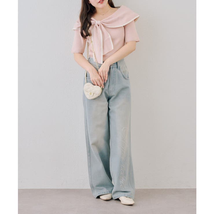 配色オフショルリボンプルオーバー | NICE CLAUP / OLIVE des OLIVE　OUTLET | 詳細画像40 