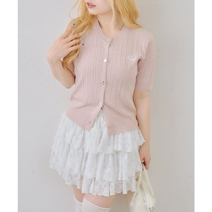 アソート釦ケーブルカーディガン | NICE CLAUP / OLIVE des OLIVE　OUTLET | 詳細画像3 