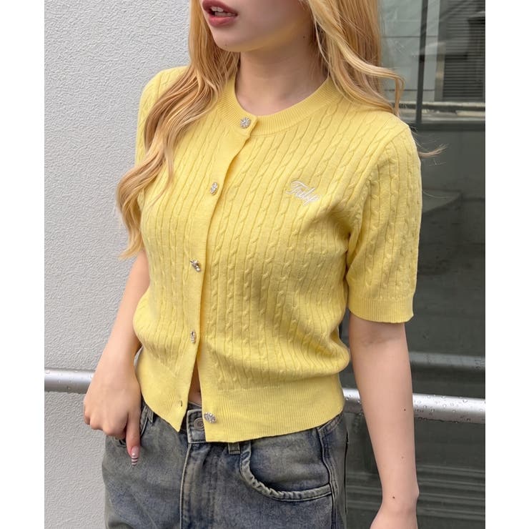 アソート釦ケーブルカーディガン | NICE CLAUP / OLIVE des OLIVE　OUTLET | 詳細画像1 