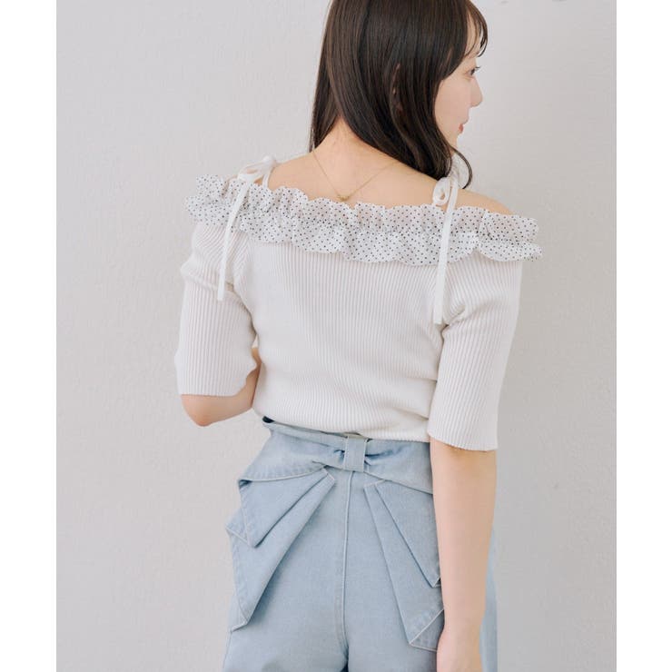 オフショルフリルニットプルオーバー | NICE CLAUP / OLIVE des OLIVE　OUTLET | 詳細画像4 