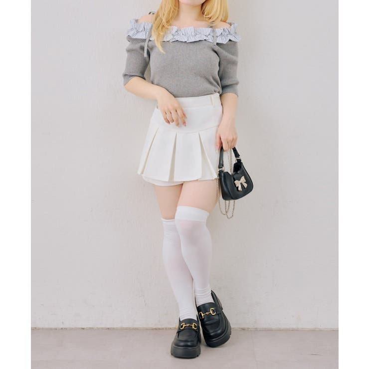 オフショルフリルニットプルオーバー | NICE CLAUP / OLIVE des OLIVE　OUTLET | 詳細画像7 