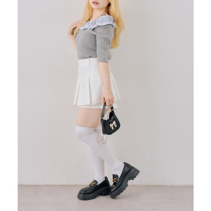 オフショルフリルニットプルオーバー | NICE CLAUP / OLIVE des OLIVE　OUTLET | 詳細画像8 