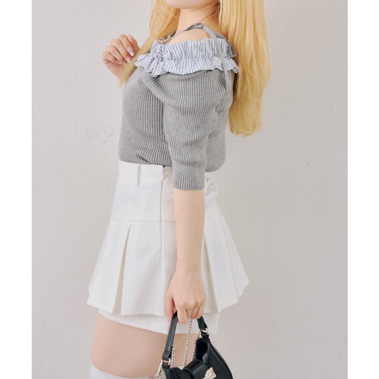 オフショルフリルニットプルオーバー | NICE CLAUP / OLIVE des OLIVE　OUTLET | 詳細画像9 