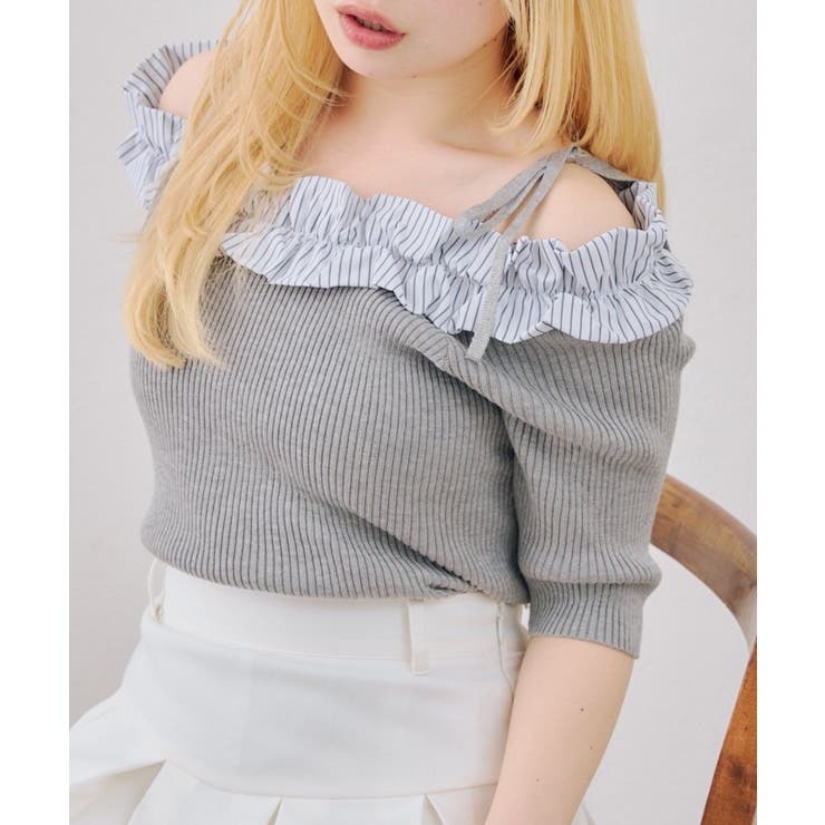 オフショルフリルニットプルオーバー | NICE CLAUP / OLIVE des OLIVE　OUTLET | 詳細画像10 