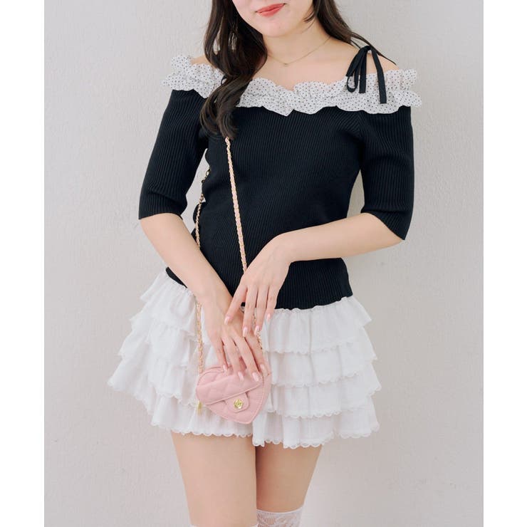 オフショルフリルニットプルオーバー | NICE CLAUP / OLIVE des OLIVE　OUTLET | 詳細画像12 