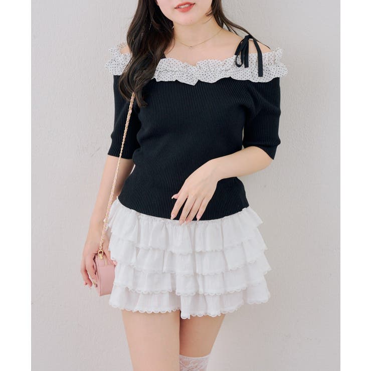 オフショルフリルニットプルオーバー | NICE CLAUP / OLIVE des OLIVE　OUTLET | 詳細画像13 