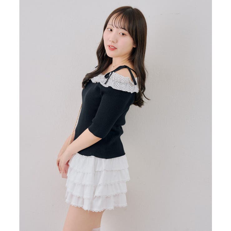 オフショルフリルニットプルオーバー | NICE CLAUP / OLIVE des OLIVE　OUTLET | 詳細画像14 