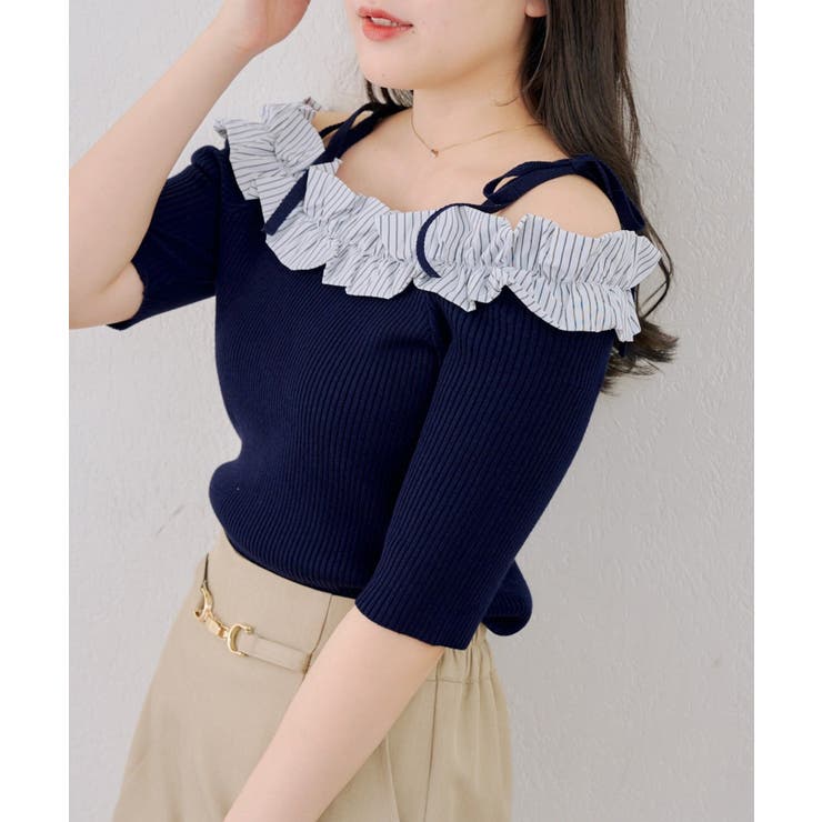 オフショルフリルニットプルオーバー | NICE CLAUP / OLIVE des OLIVE　OUTLET | 詳細画像24 