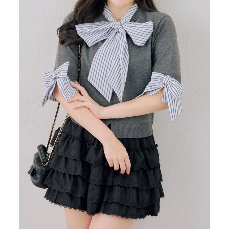 グレー | ドッキングボウタイプルオーバー | NICE CLAUP / OLIVE des OLIVE　OUTLET