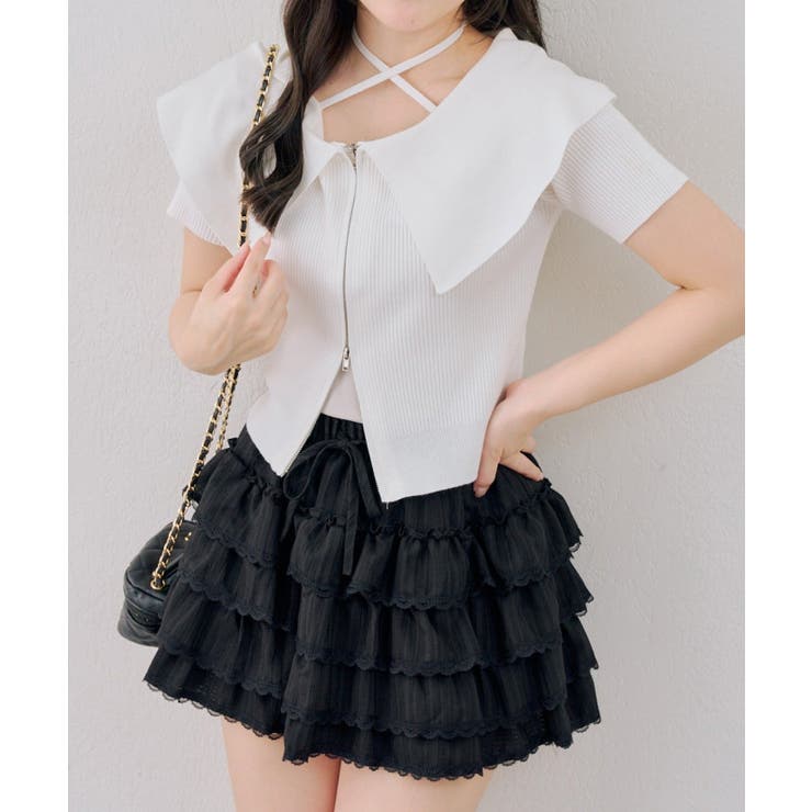 ダブルジップビッグ衿カーディガン | NICE CLAUP / OLIVE des OLIVE　OUTLET | 詳細画像5 