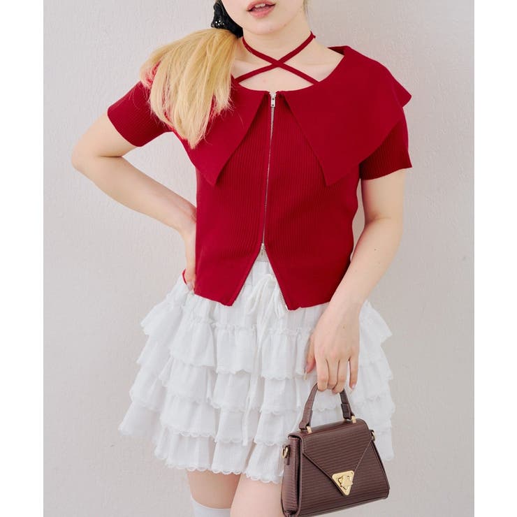 ダブルジップビッグ衿カーディガン | NICE CLAUP / OLIVE des OLIVE　OUTLET | 詳細画像10 