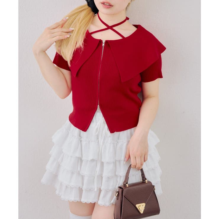 ダブルジップビッグ衿カーディガン | NICE CLAUP / OLIVE des OLIVE　OUTLET | 詳細画像11 