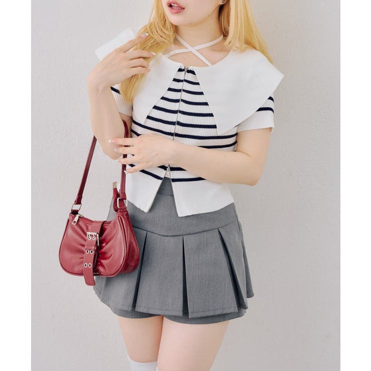 ダブルジップビッグ衿カーディガン | NICE CLAUP / OLIVE des OLIVE　OUTLET | 詳細画像2 