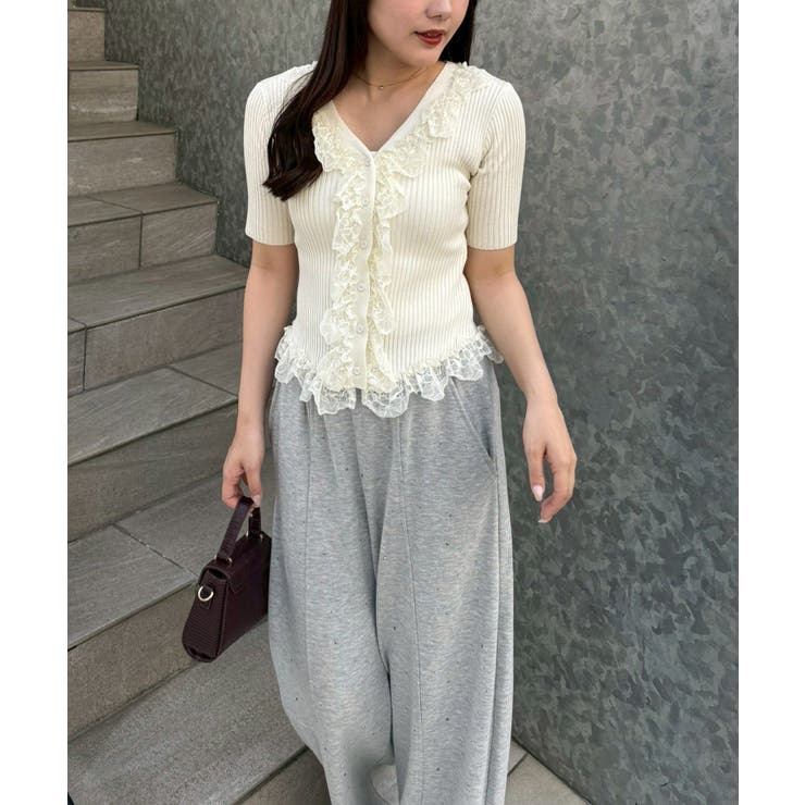 レース付カーディガン | NICE CLAUP / OLIVE des OLIVE　OUTLET | 詳細画像5 