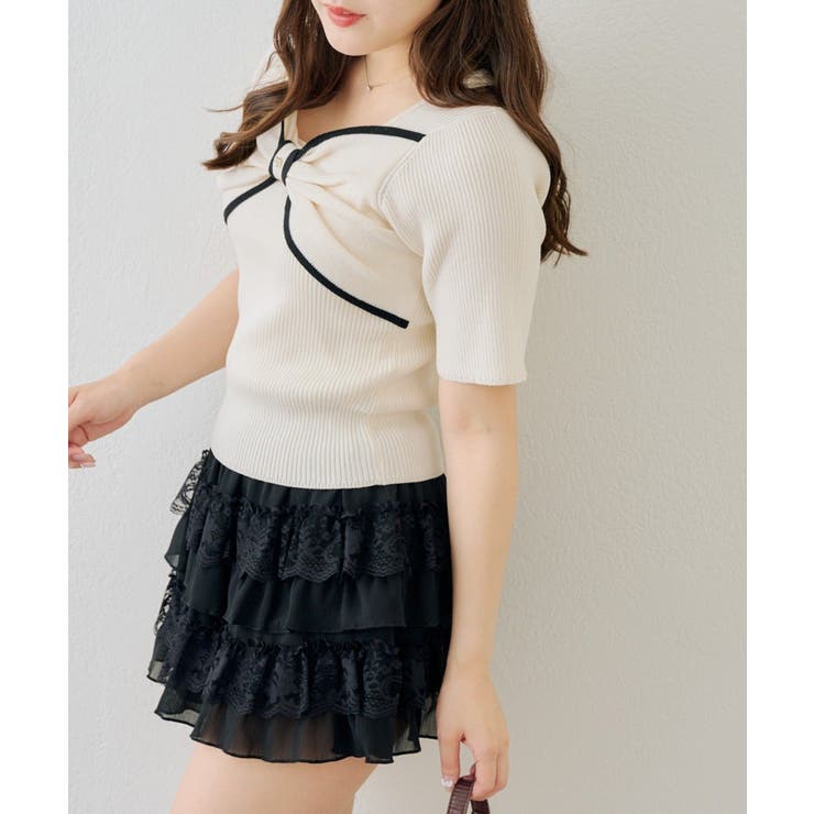 配色リボンプルオーバー | NICE CLAUP / OLIVE des OLIVE　OUTLET | 詳細画像3 