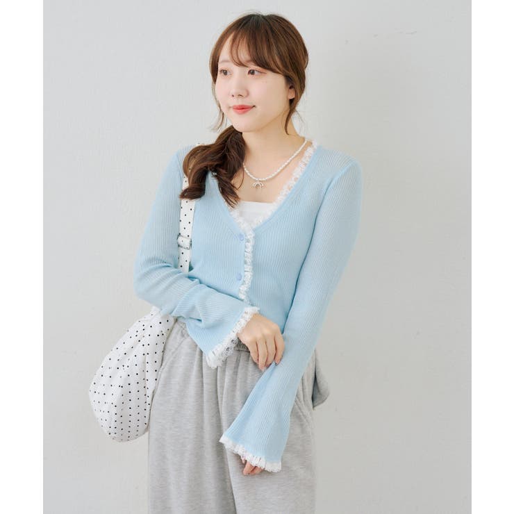 シアーリブレース付Vカーディガン | NICE CLAUP / OLIVE des OLIVE　OUTLET | 詳細画像11 